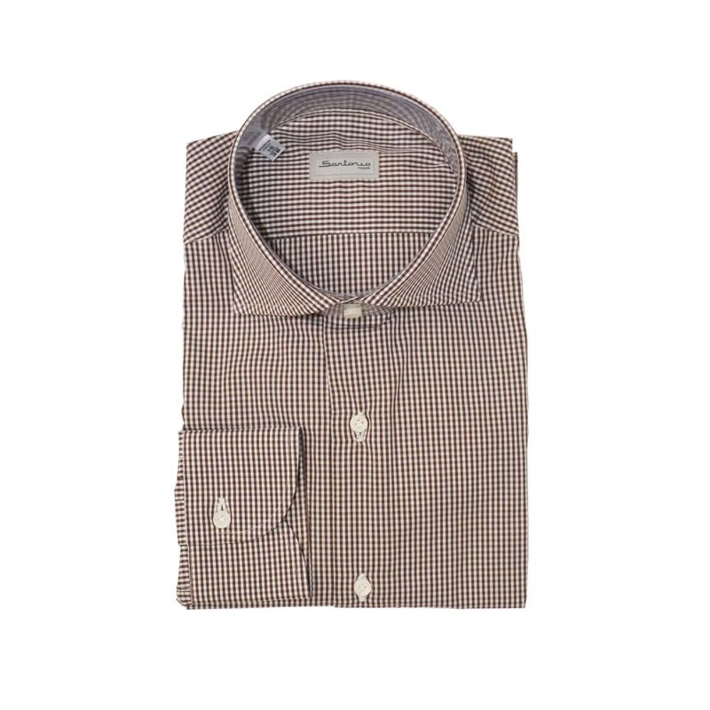 Sartorio Micro Gingham Cotton Dress Shirt